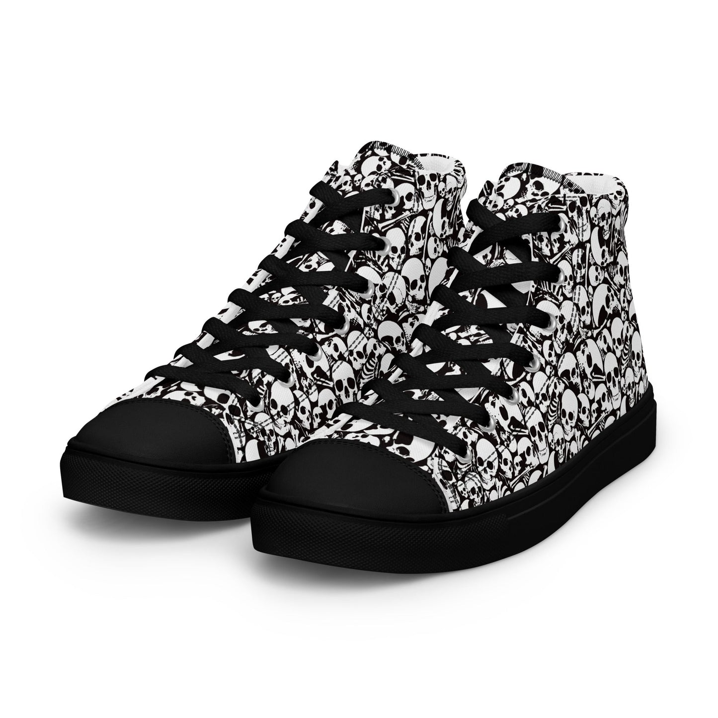 Skull and Bones Ossuary Men’s High Top Canvas Shoes