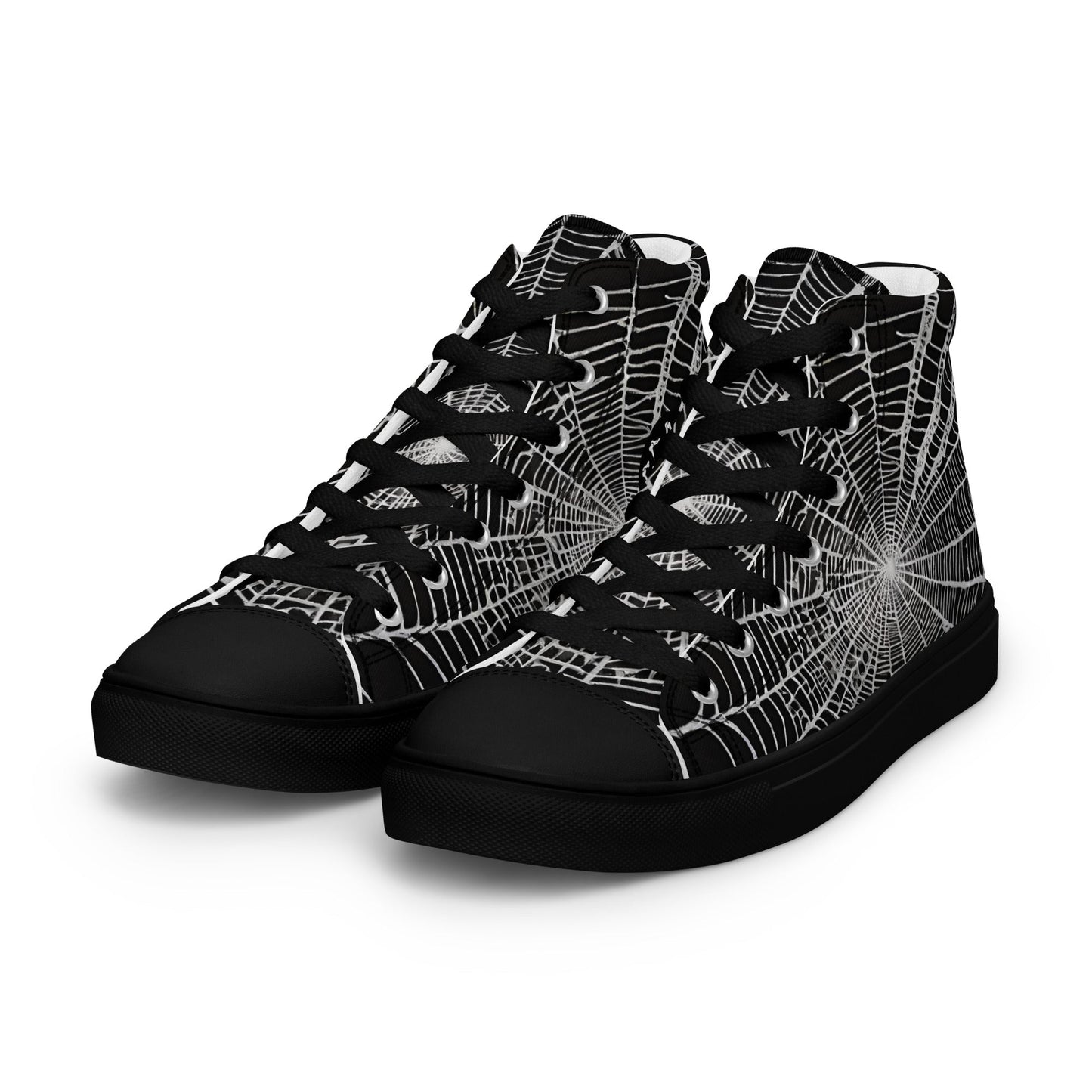 Spider Web Men’s High Top Canvas Shoes