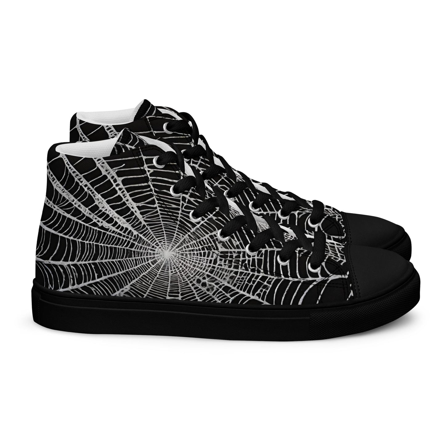 Spider Web Men’s High Top Canvas Shoes