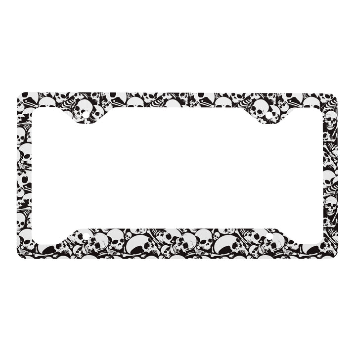 Skull and Bones Metal License Plate Frame