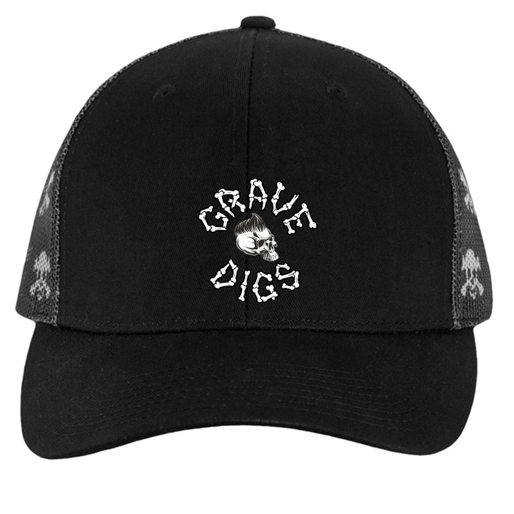 Grave Digs Skull and Bones Snapback Mesh Trucker Cap