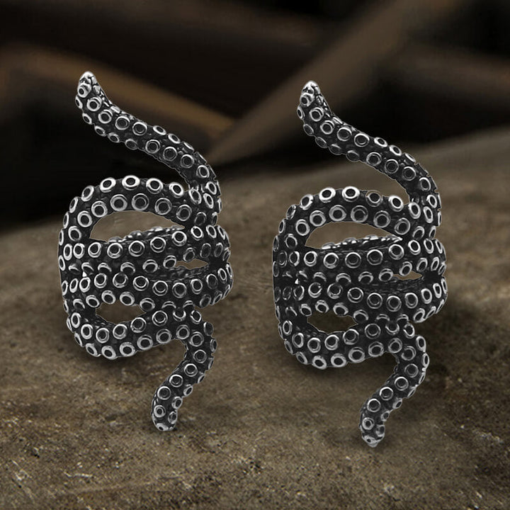 Octopus Arm Stainless Steel Ear Cuffs