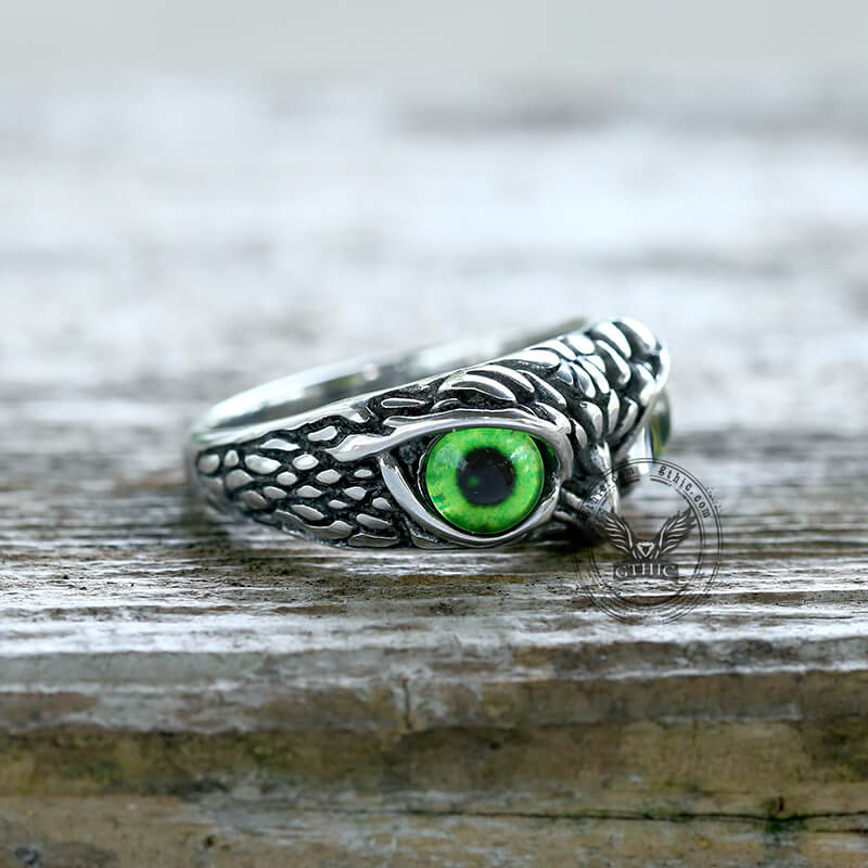Owl Gem Eye Stainless Steel Ring