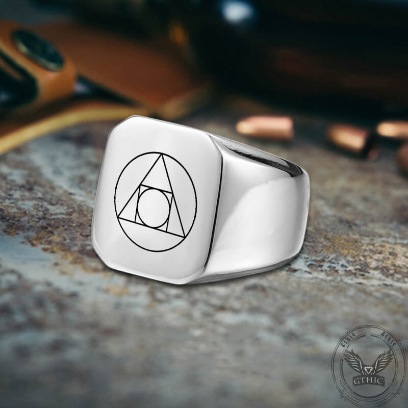 Philosopher Stone Stainless Steel Occultism Ring