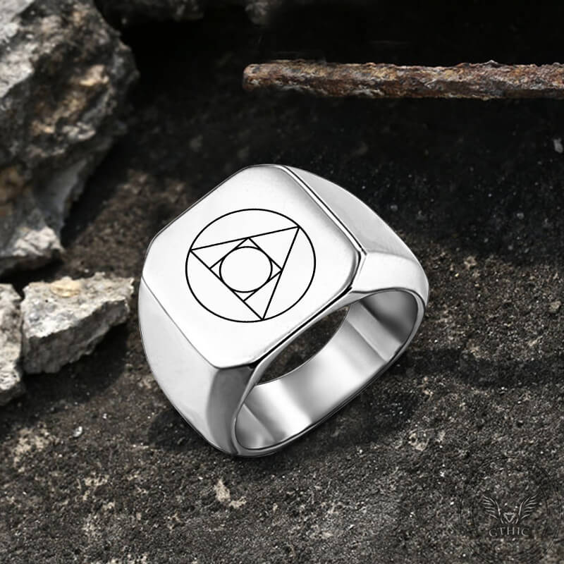 Philosopher Stone Stainless Steel Occultism Ring