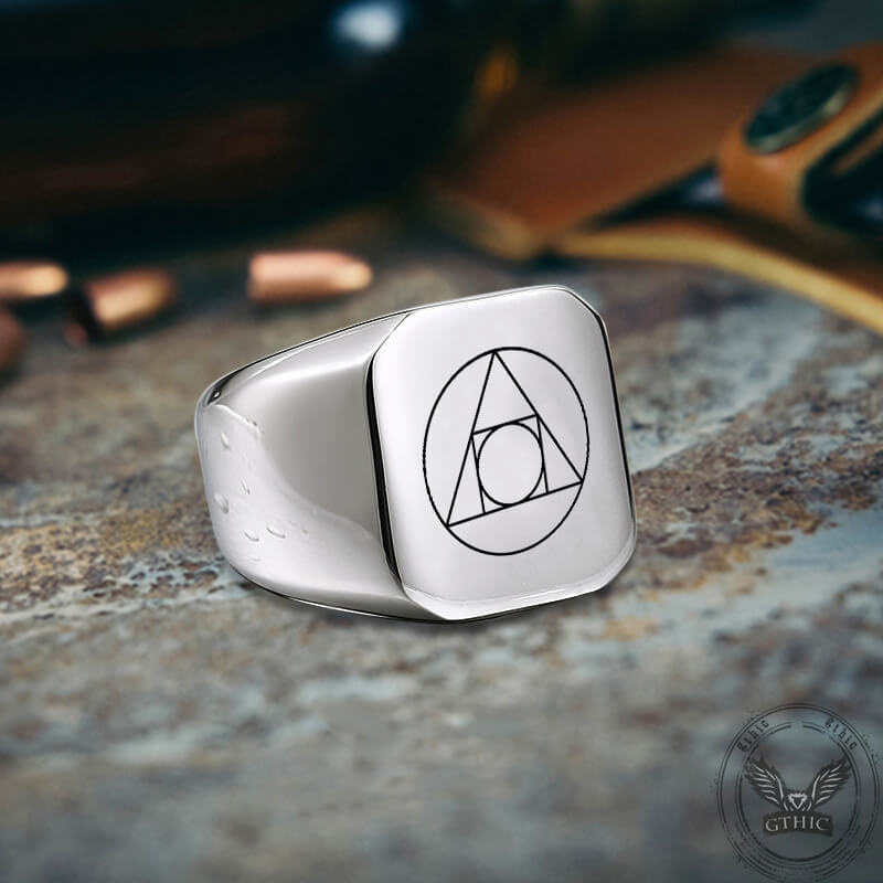 Philosopher Stone Stainless Steel Occultism Ring