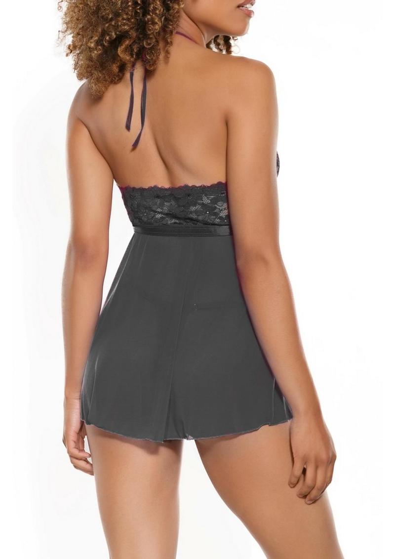 Pink Pussycat Plus Size Babydoll and G-String Set