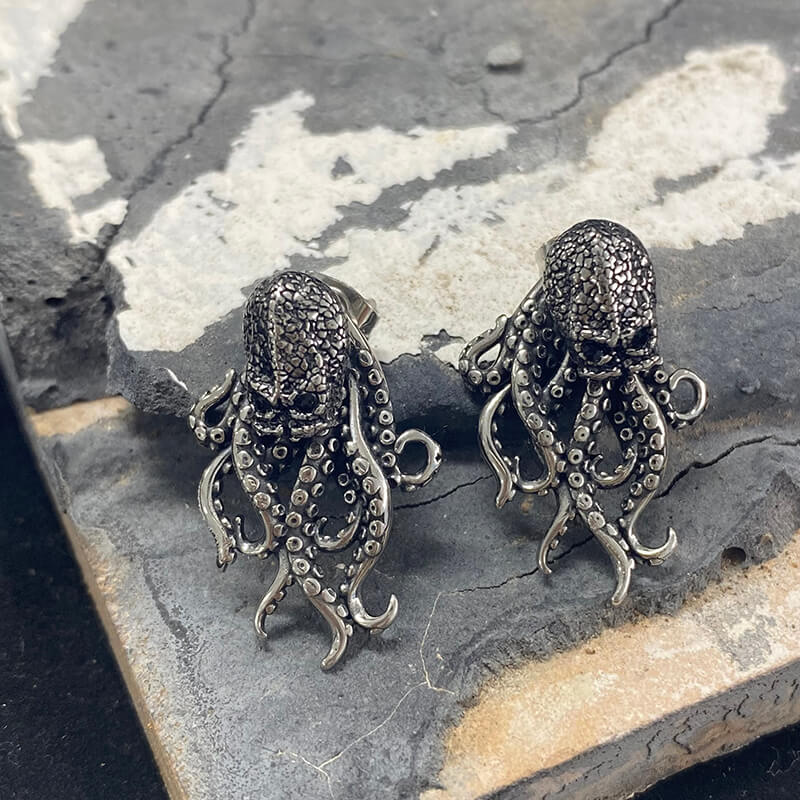 Punk Octopus Stainless Steel Animal Earrings