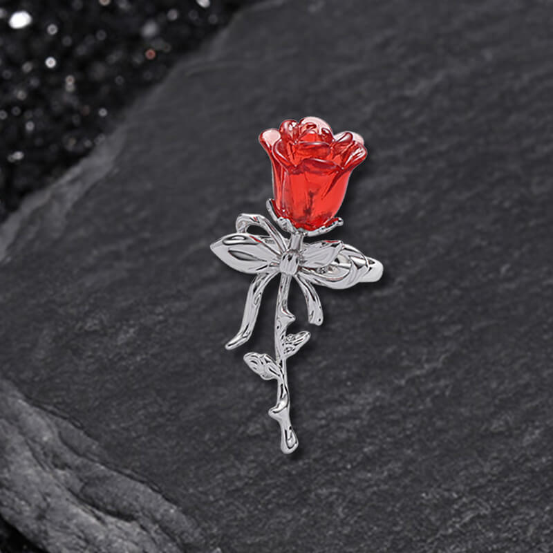 Rose Flower Design Alloy Open Ring