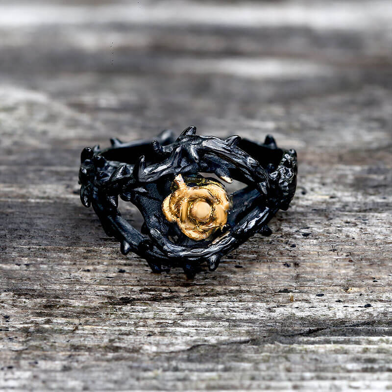 Rose Thorns Stainless Steel Gothic Ring