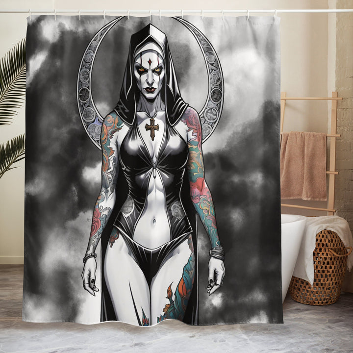 Sexy Evil Nun 1 Shower Curtain