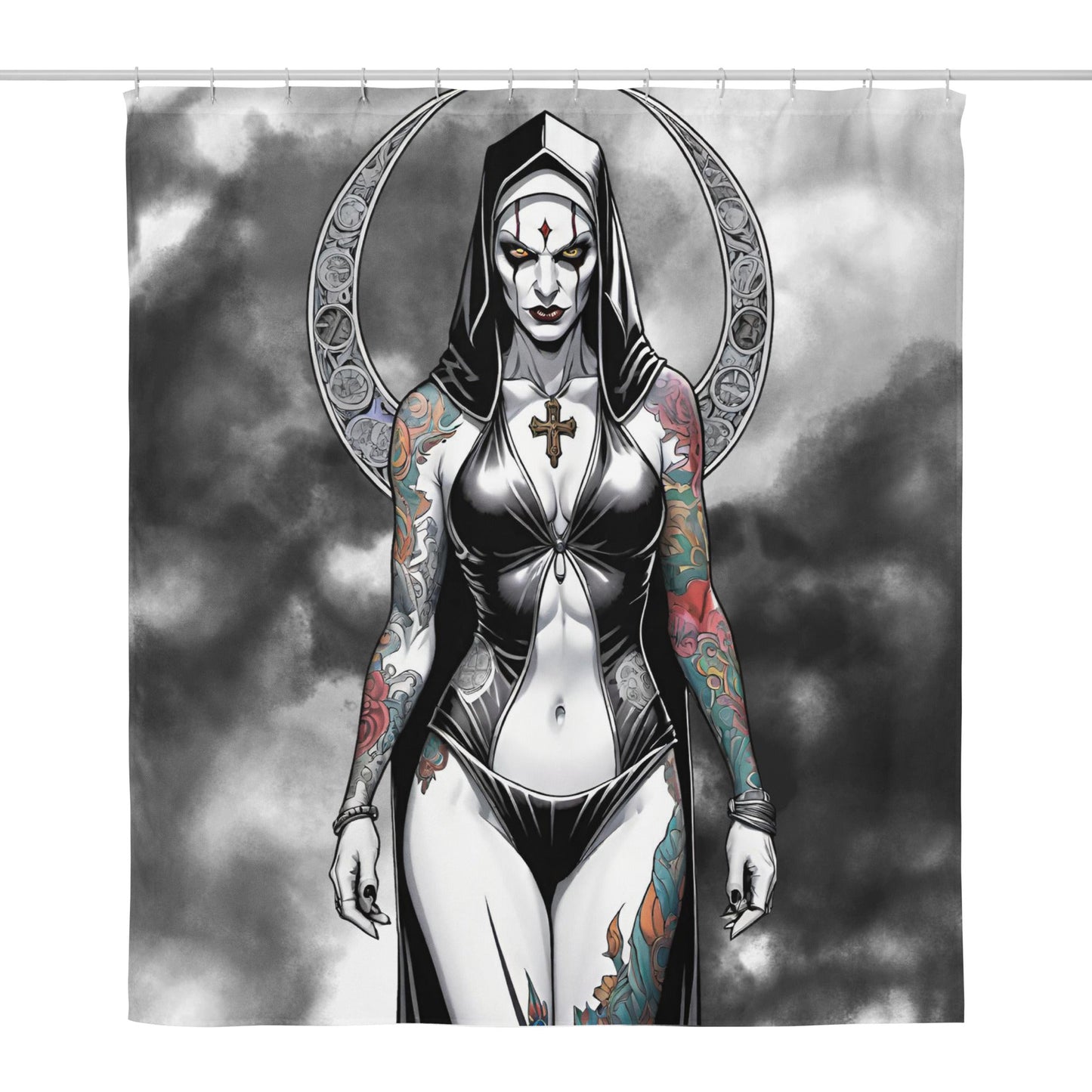 Sexy Evil Nun 1 Shower Curtain