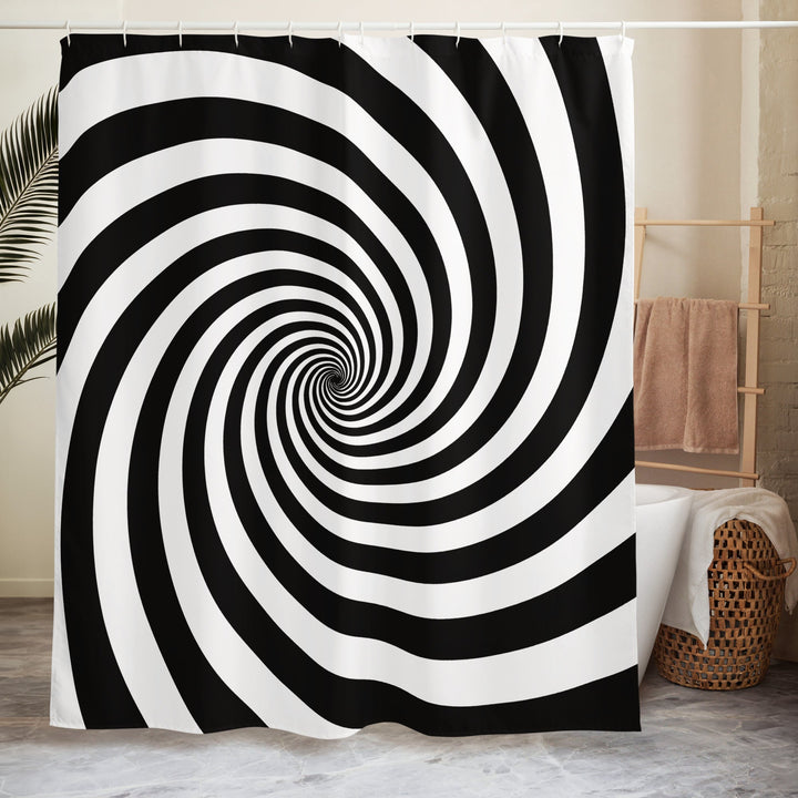 Black and White Spiral Shower Curtain