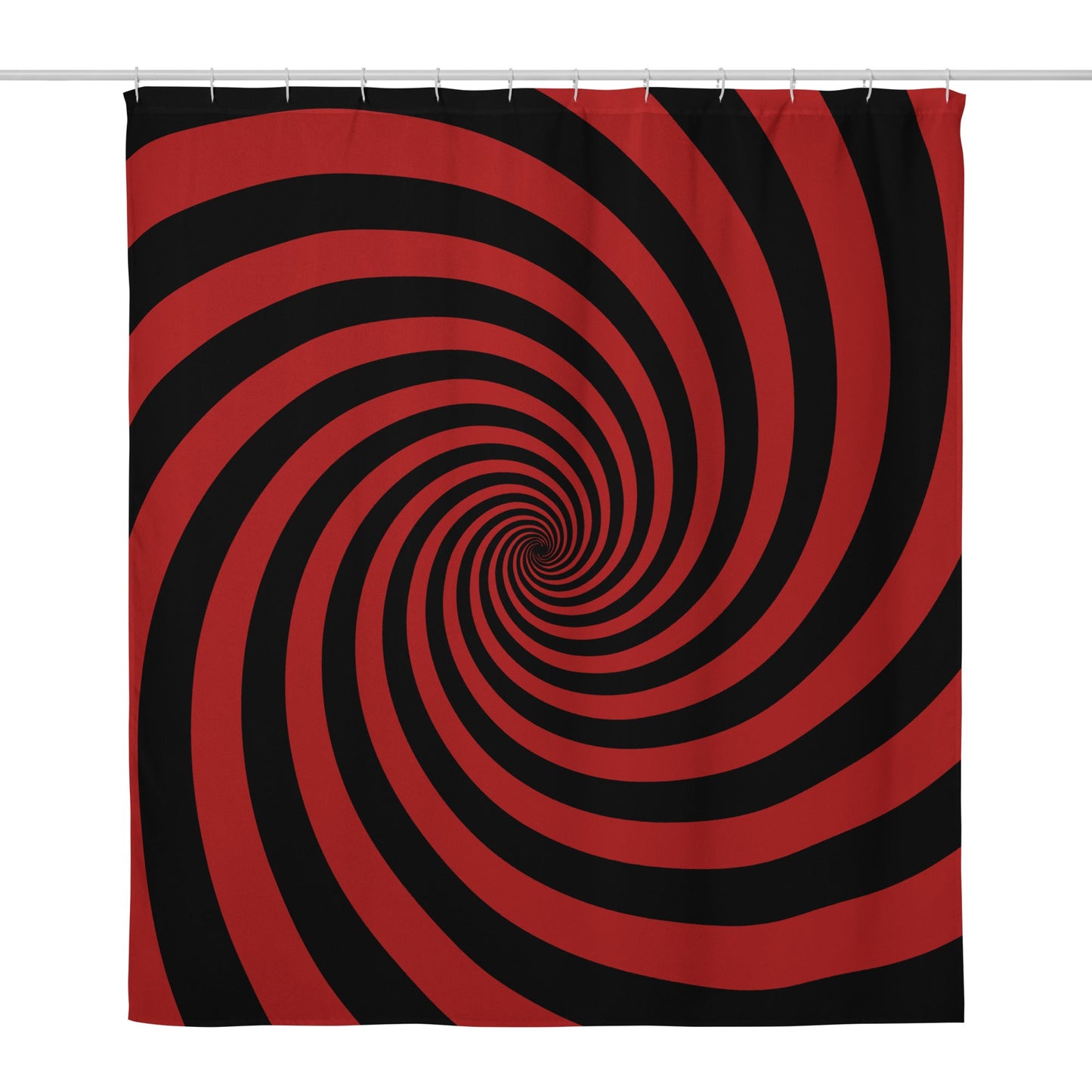 Black and Red Spiral Shower Curtain