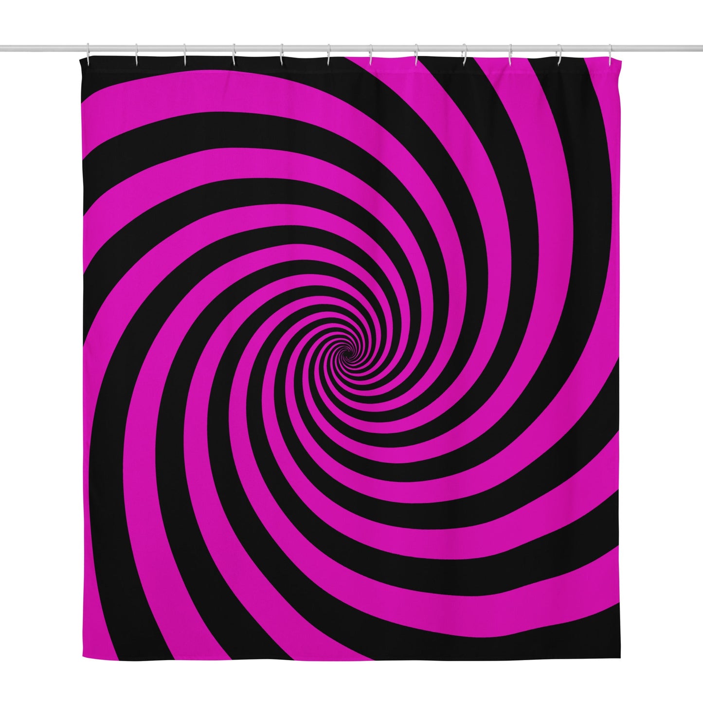 Black and Pink Spiral Shower Curtain