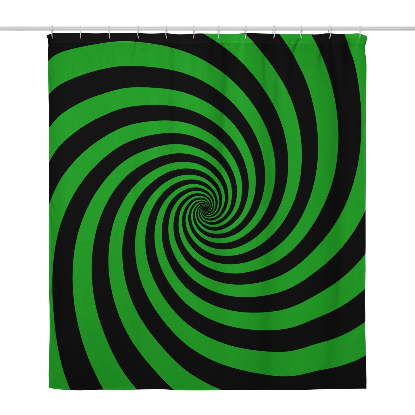 Black and Green Spiral Shower Curtain