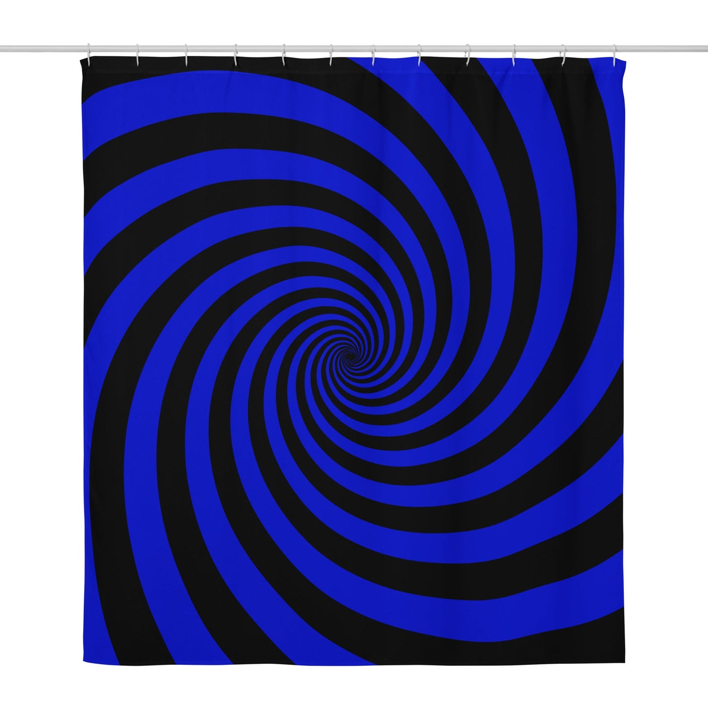 Black and Blue Spiral Shower Curtain