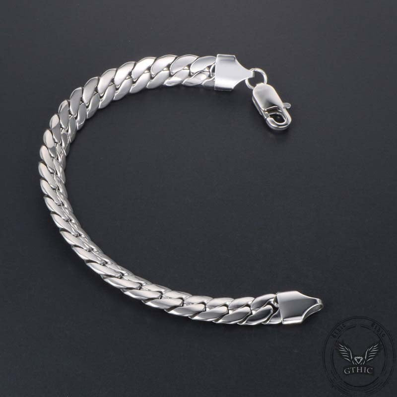 Simple Thin Cuban Chain Stainless Steel Bracelet