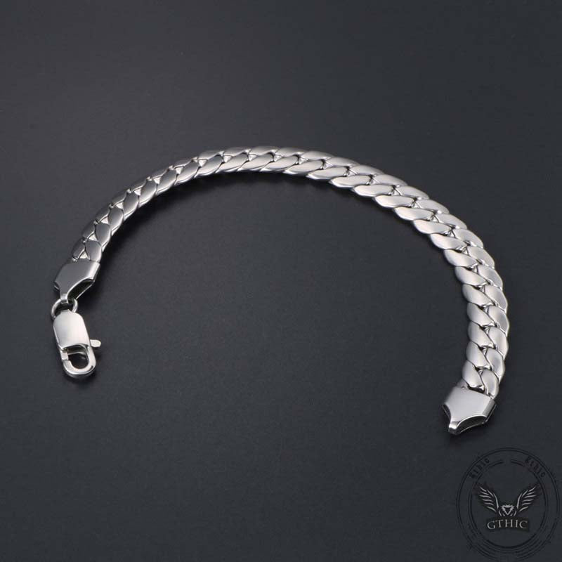 Simple Thin Cuban Chain Stainless Steel Bracelet