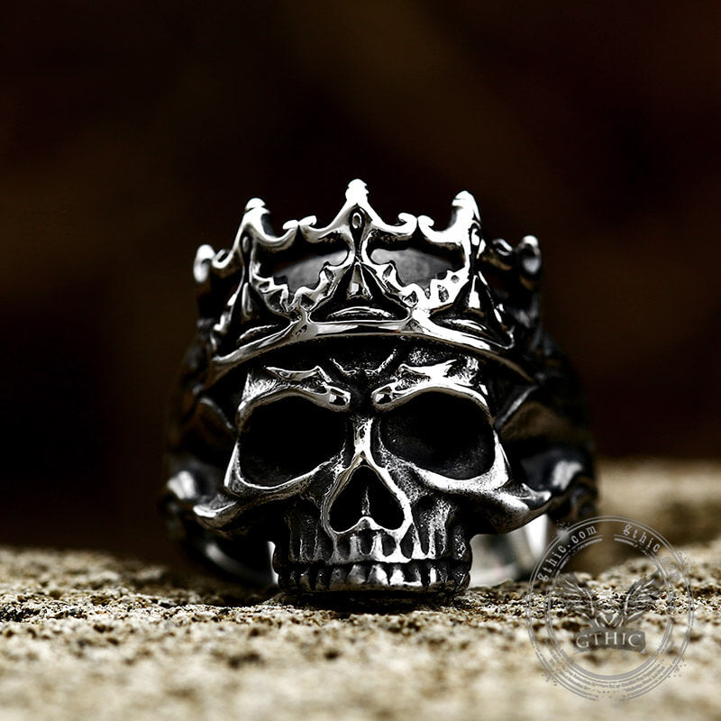 Skeleton King Crown Stainless Steel Skull Ring