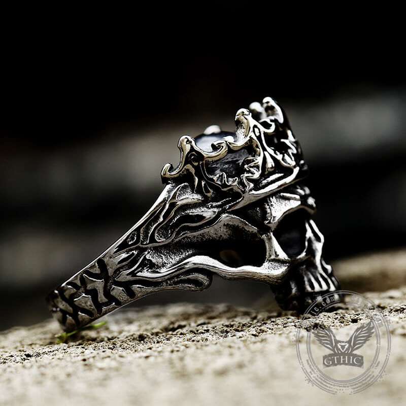 Skeleton King Crown Stainless Steel Skull Ring
