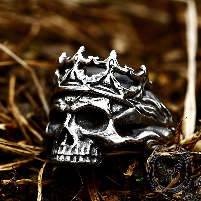 Skeleton King Crown Stainless Steel Skull Ring