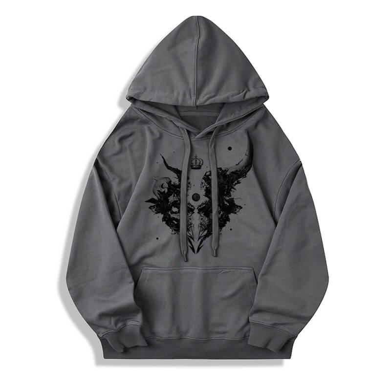 Skull Horns Baphomet Cotton Pullover Hoodie