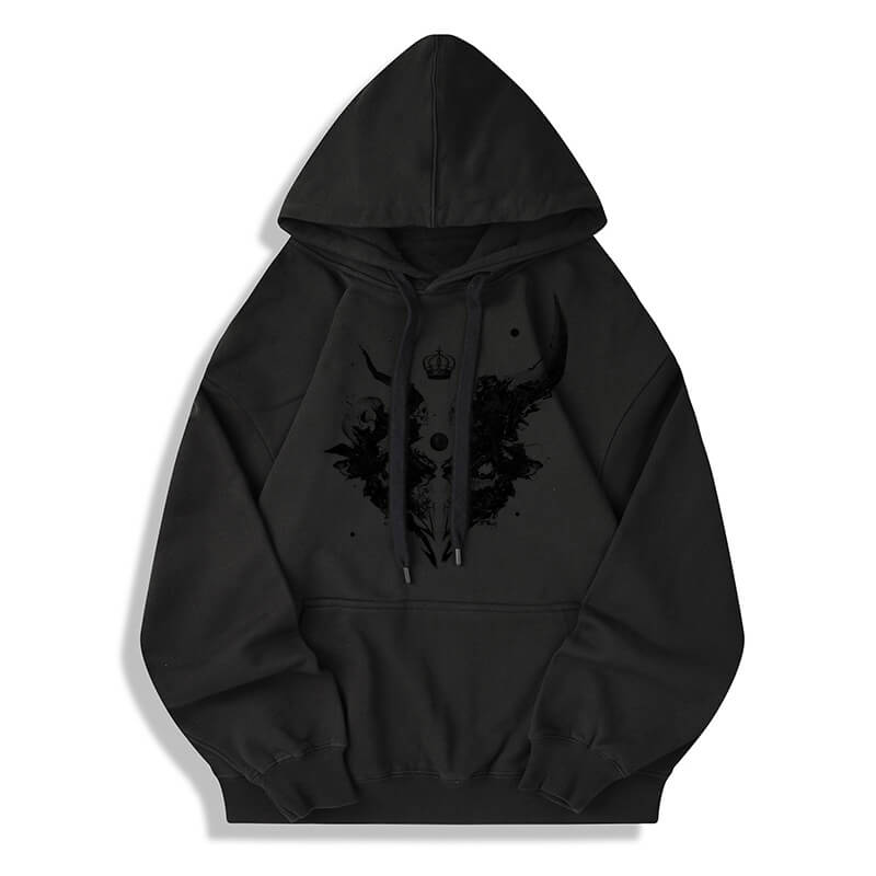 Skull Horns Baphomet Cotton Pullover Hoodie
