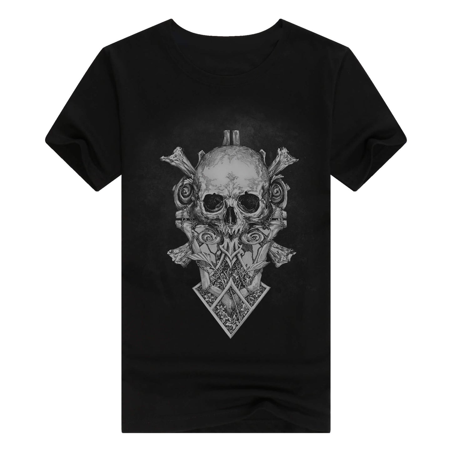 Skull Mark Black Cotton T-shirt