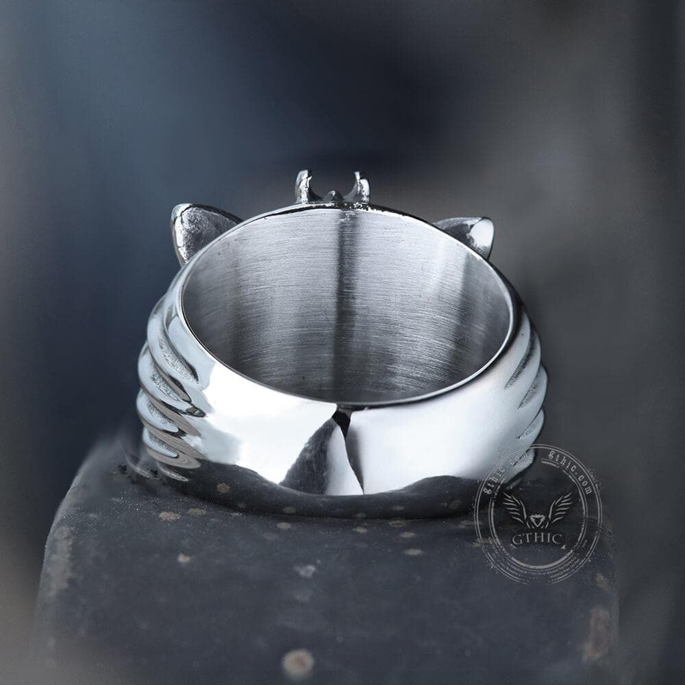 Skull Moth Butterfly Stainless Steel Ring