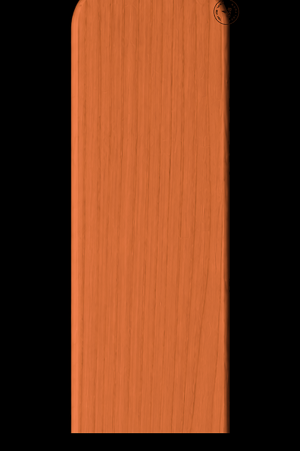 Slim Paddle in Cherry — Blade grain and maker's mark