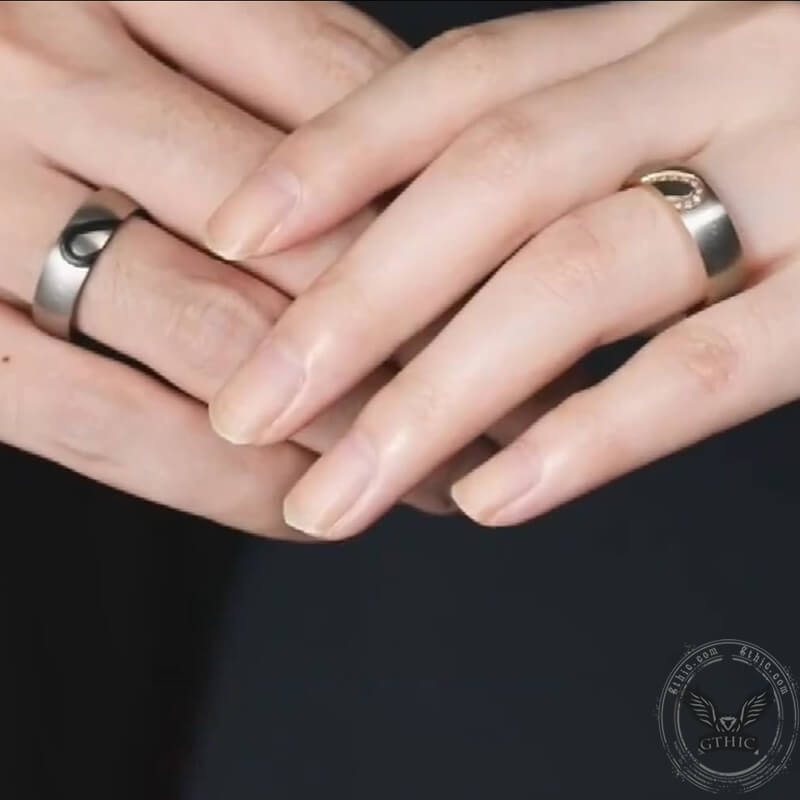 Spliced Heart Titanium Couple Ring