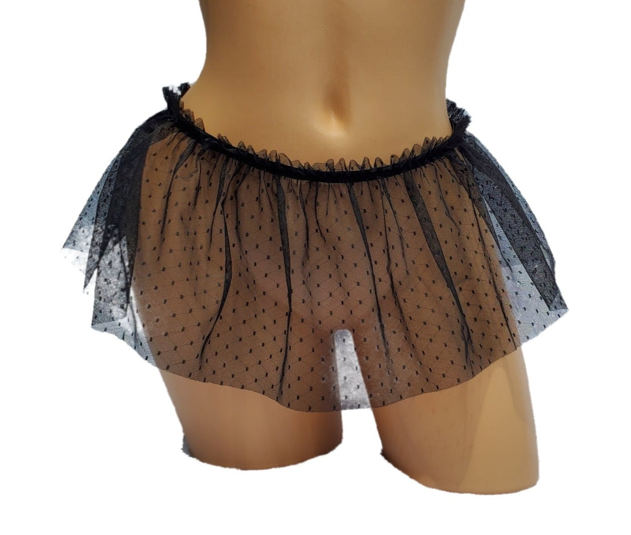 Black See Through Lingerie Skirt, Gothic Mesh Short Skirt