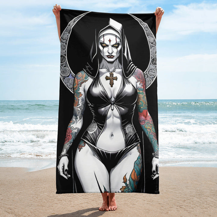 Gothic Sexy Evil Nun 1 Towel