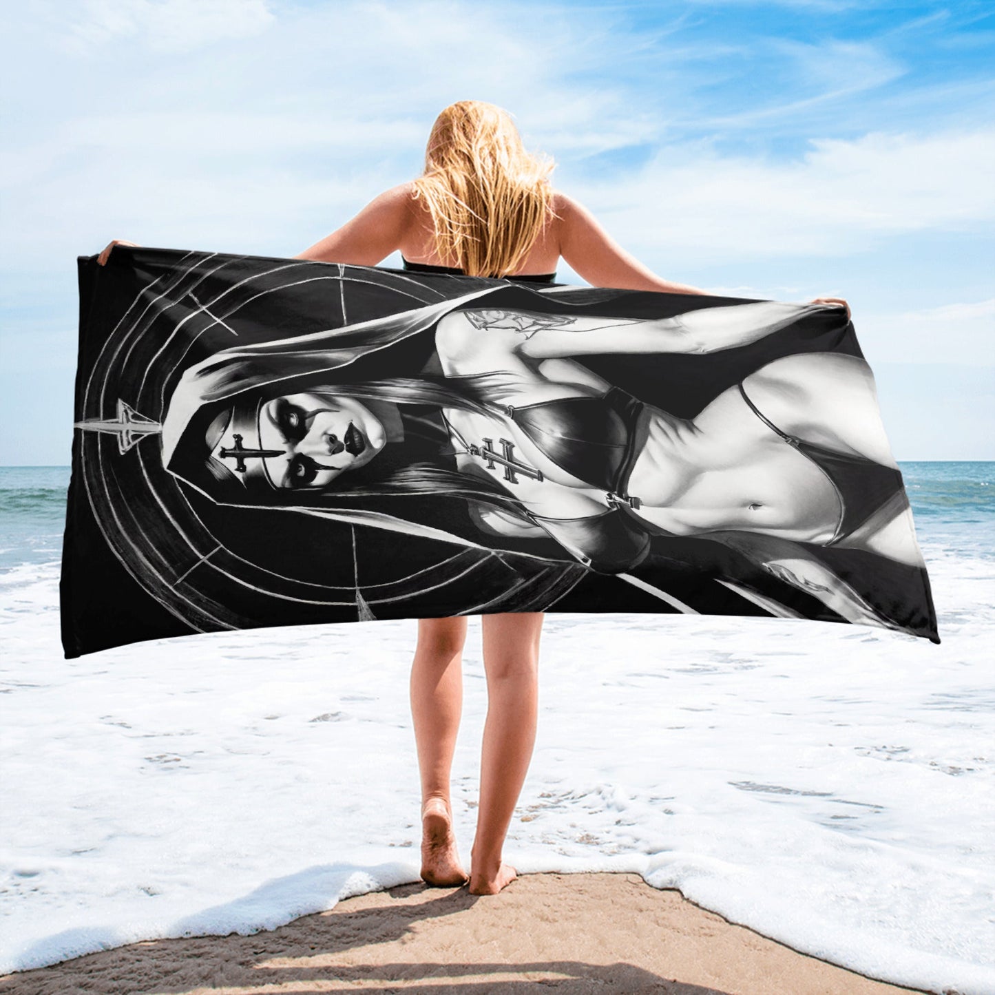 Gothic Sexy Evil Nun 2 Towel