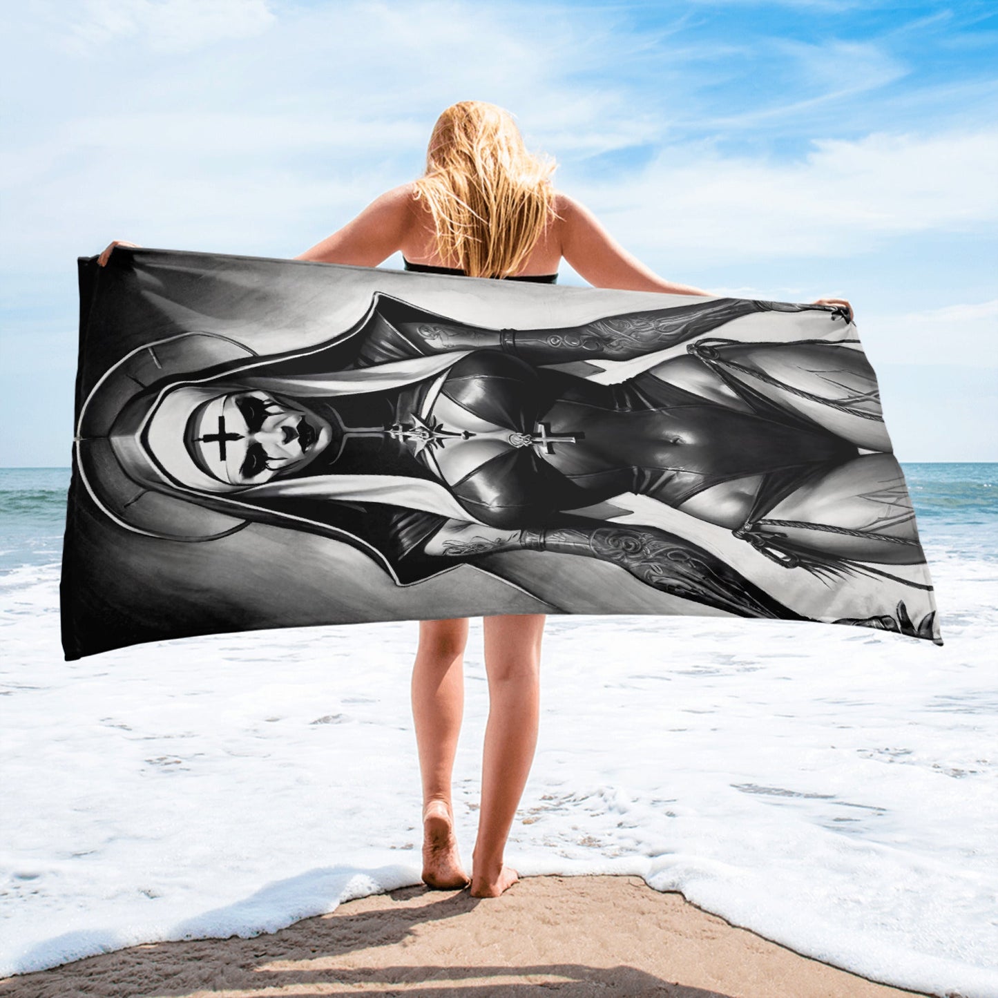 Gothic Sexy Evil Nun 3 Towel