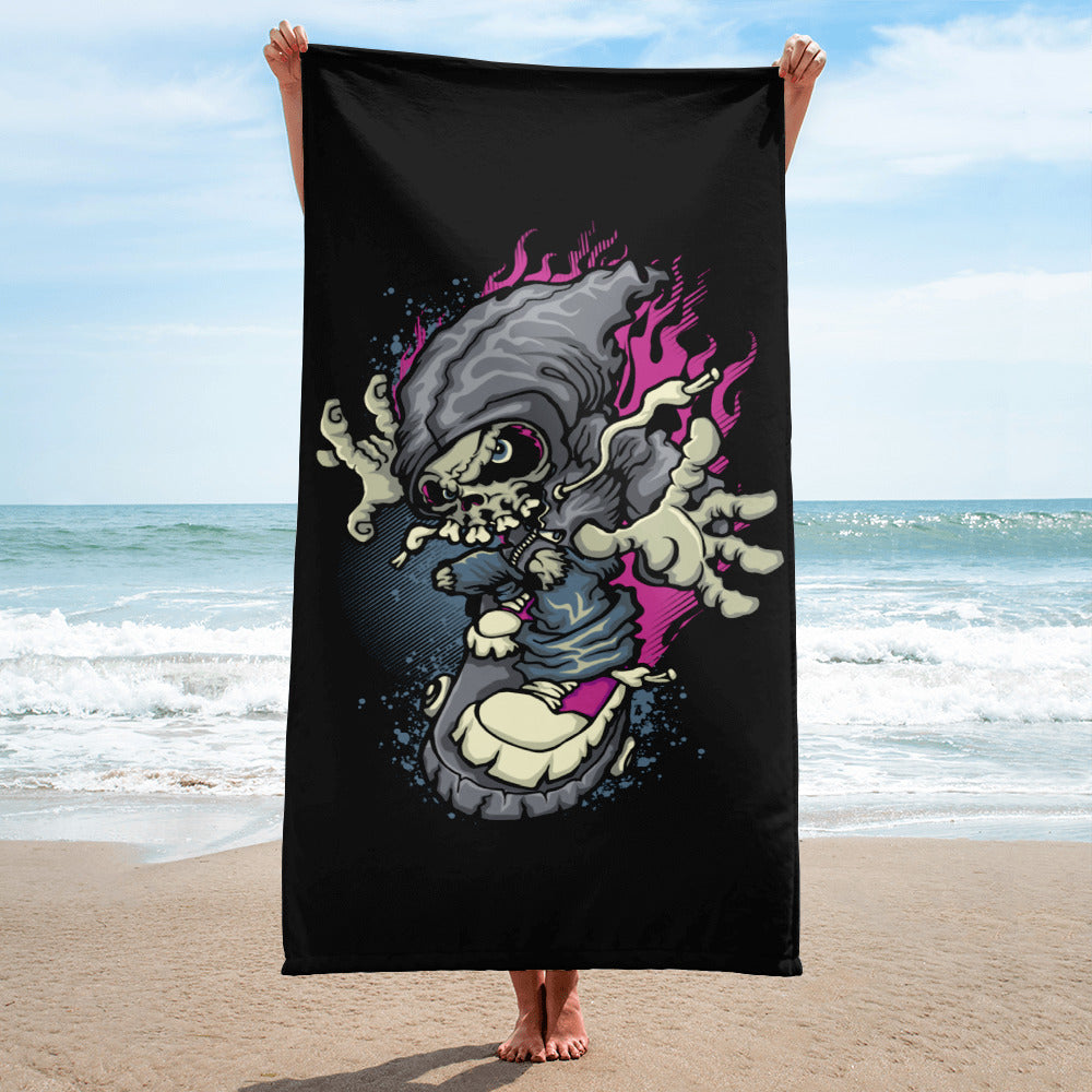 Grave Digs Skeleton Skater Towel