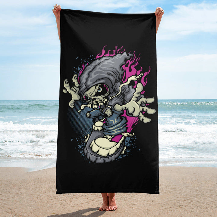 Grave Digs Skeleton Skater Towel