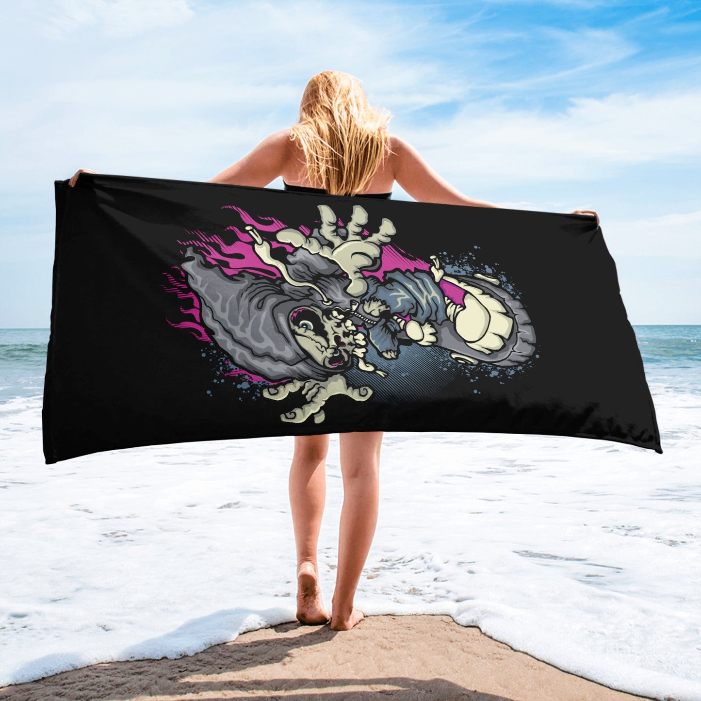 Grave Digs Skeleton Skater Towel