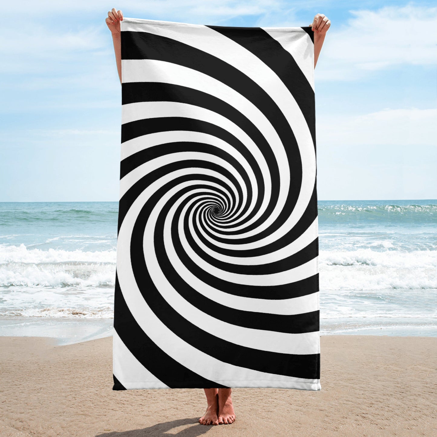 Black and White Spiral Towel