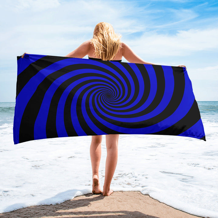 Black and Blue Spiral Towel