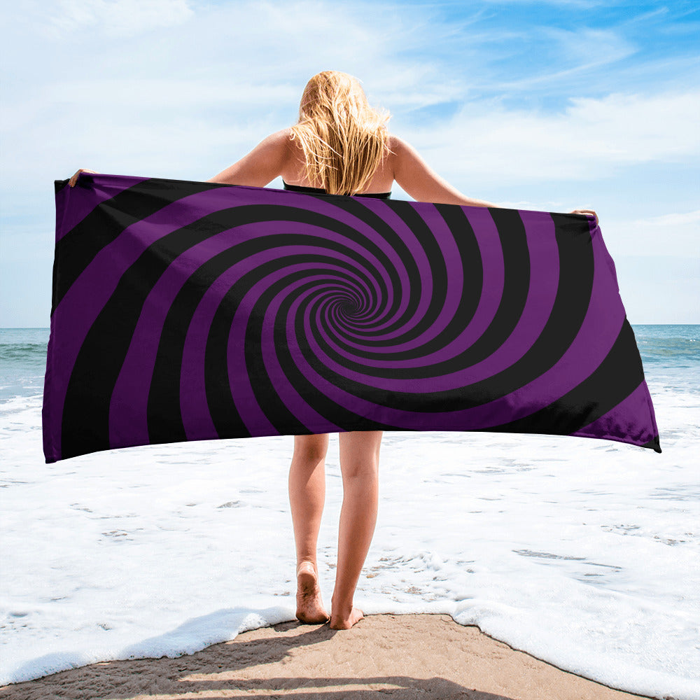 Black and Purple Spiral Towel