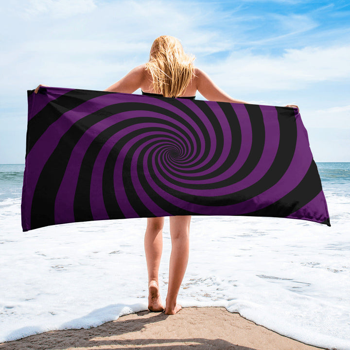 Black and Purple Spiral Towel