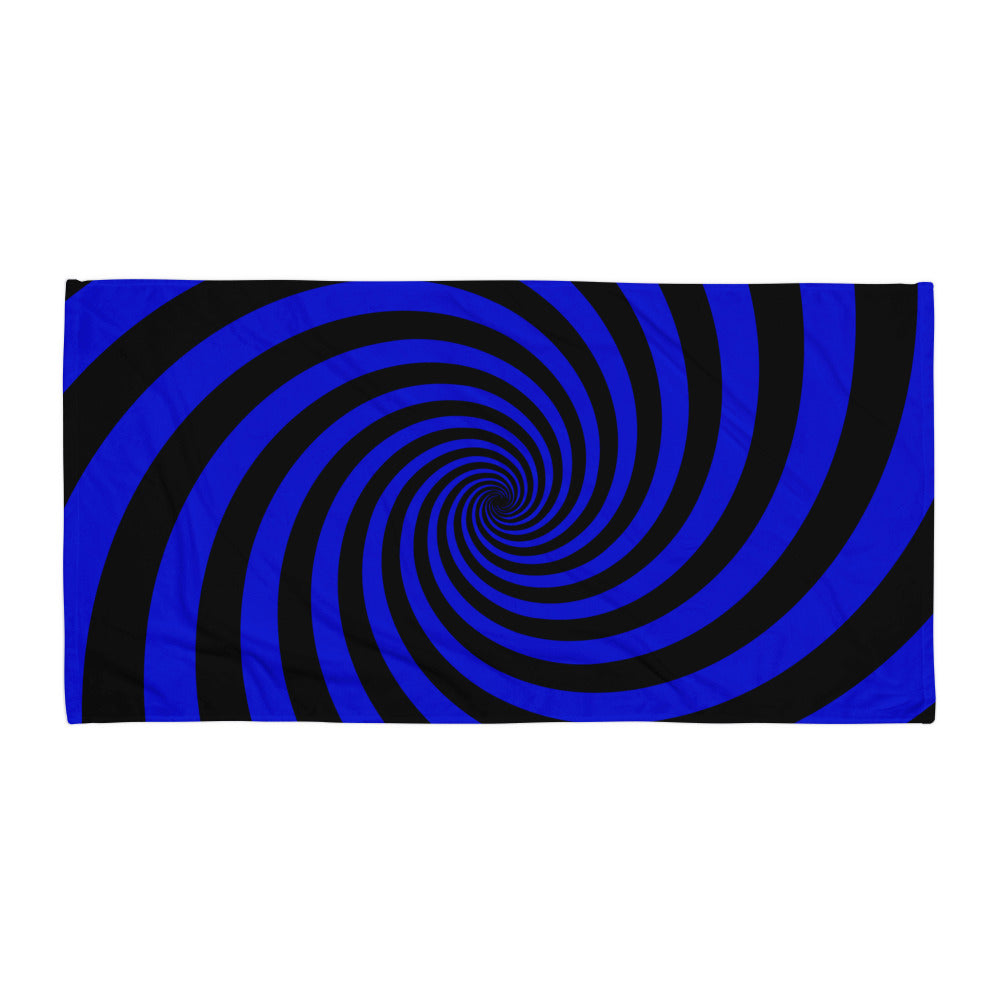 Black and Blue Spiral Towel