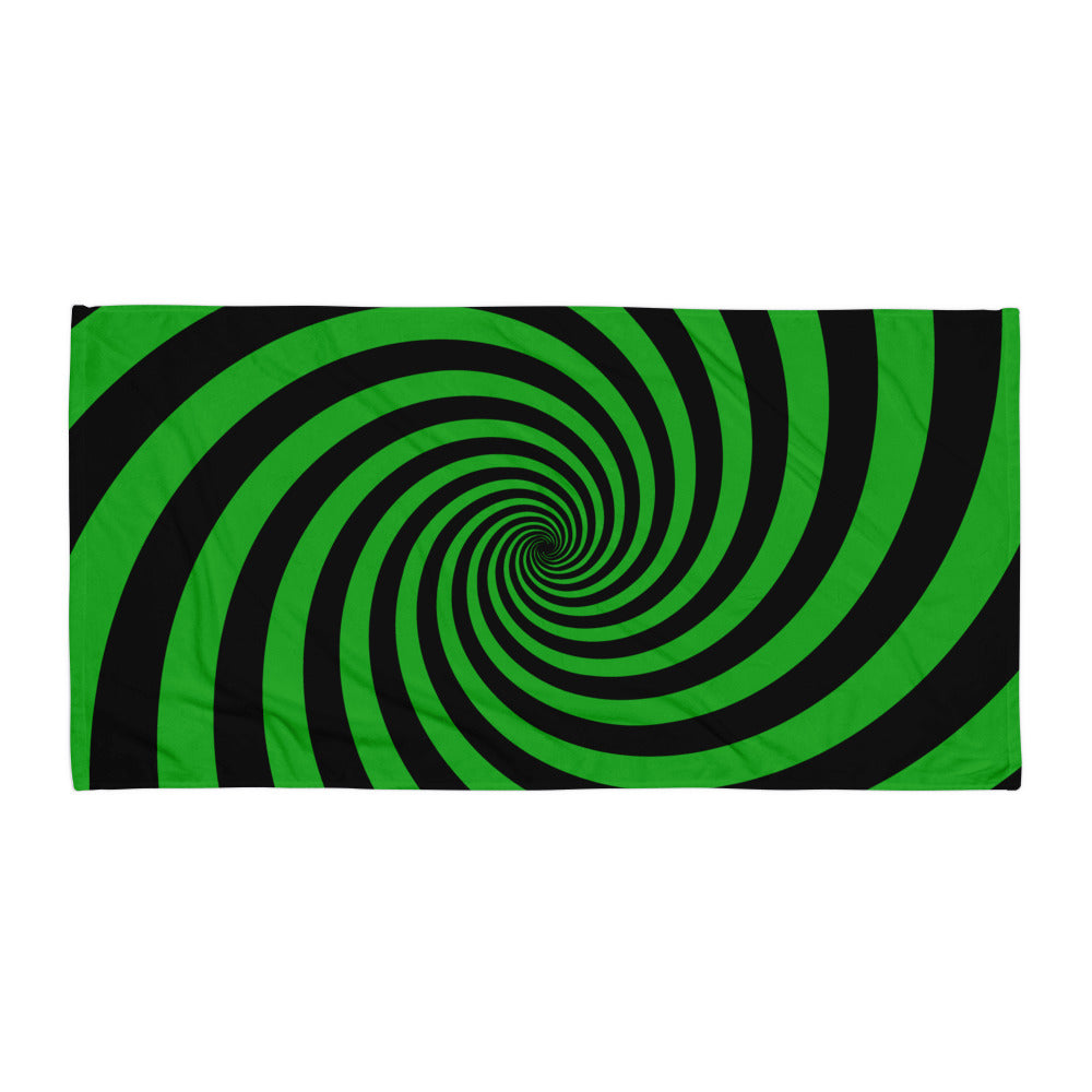 Black and Green Spiral Towel