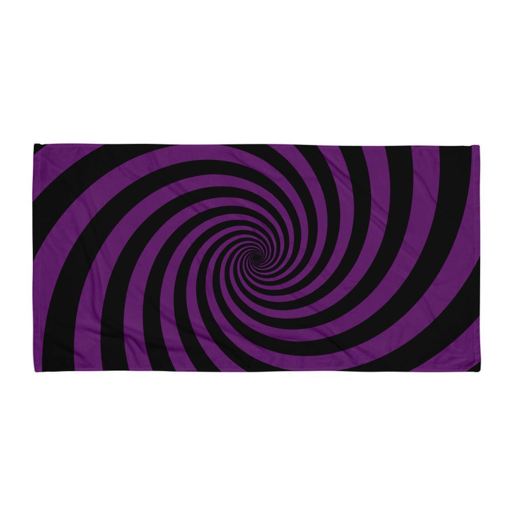 Black and Purple Spiral Towel