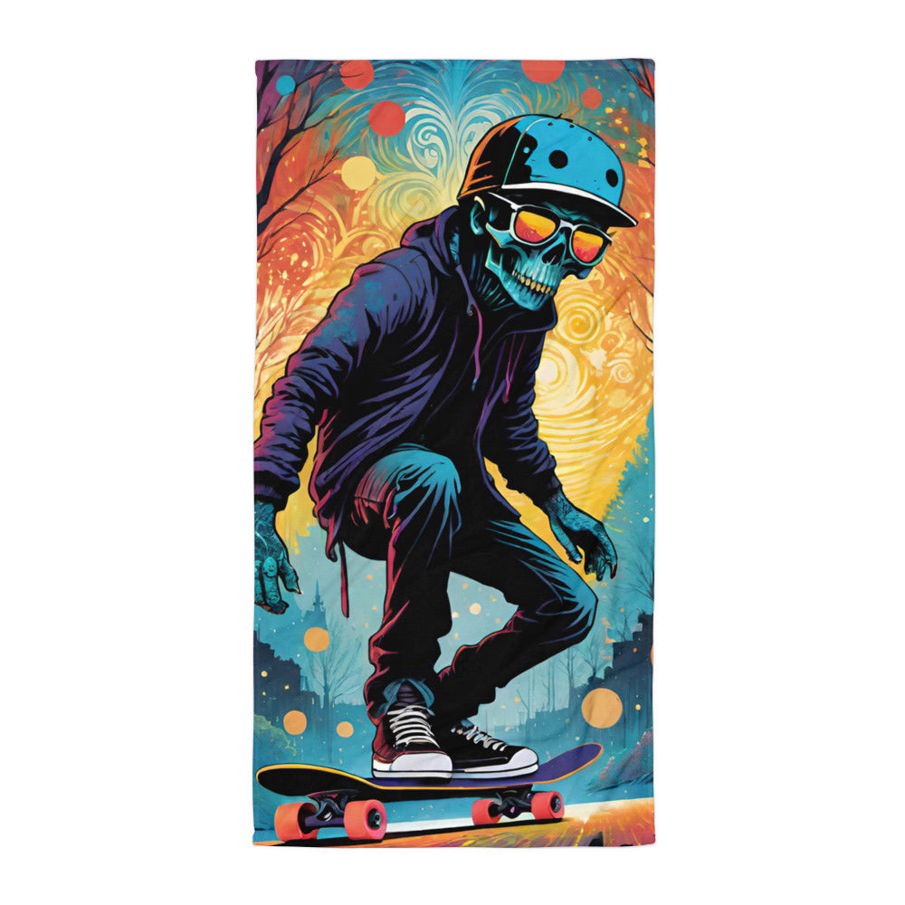 Colorful Skeleton Skater Towel