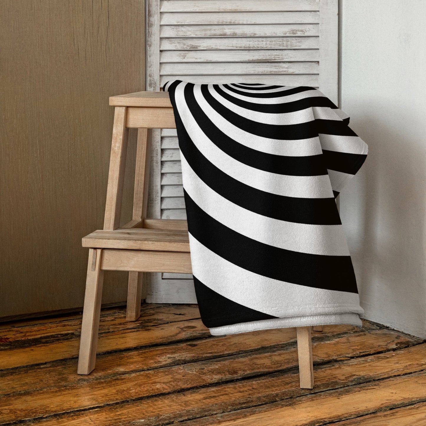 Black and White Spiral Towel
