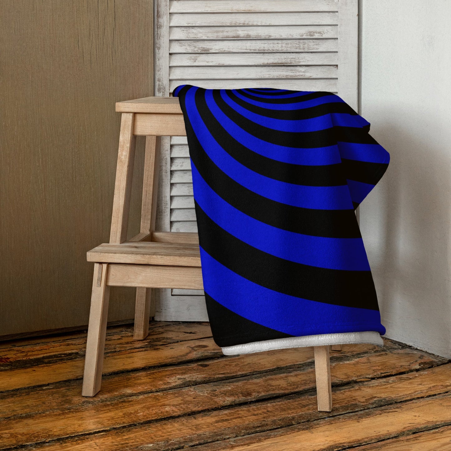 Black and Blue Spiral Towel
