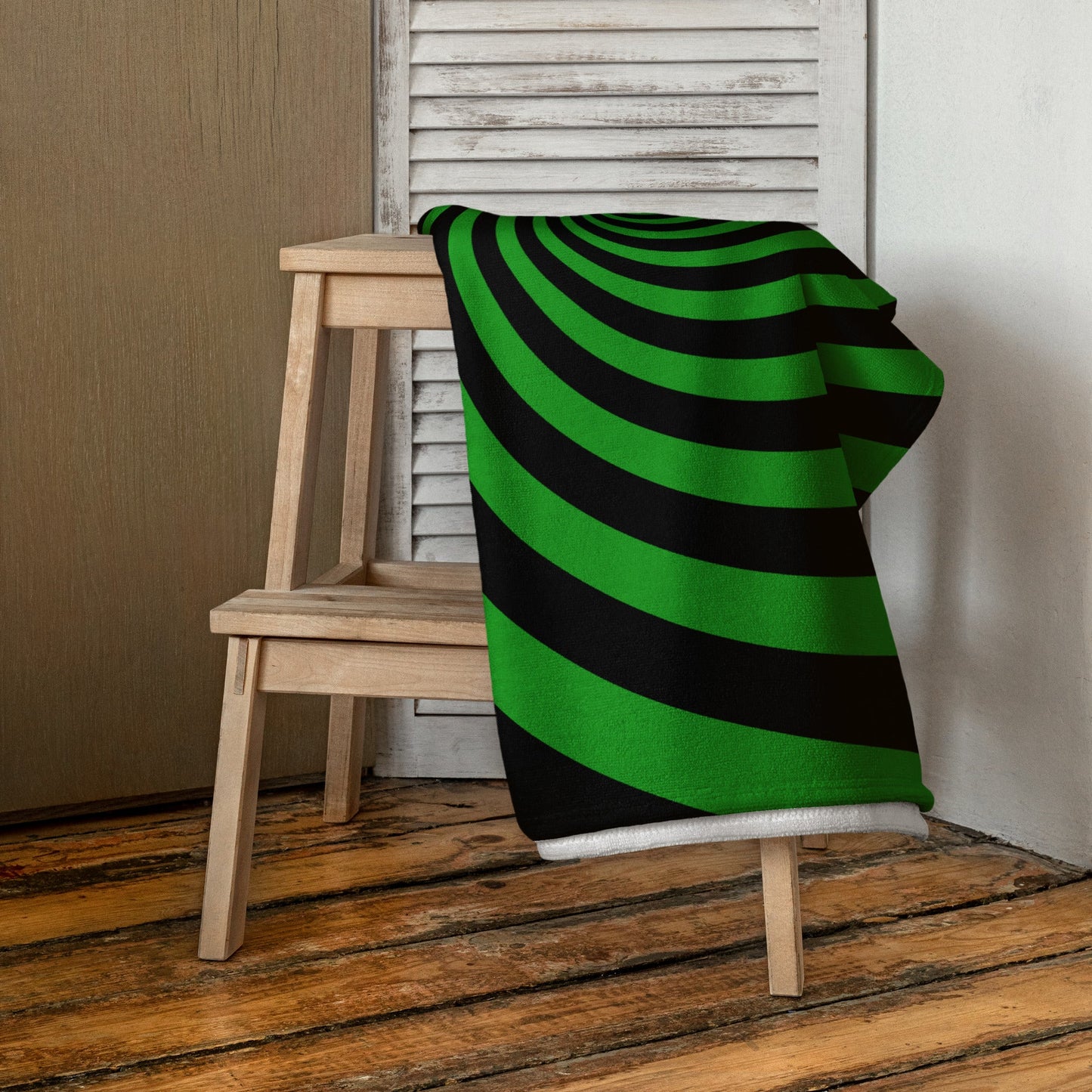 Black and Green Spiral Towel